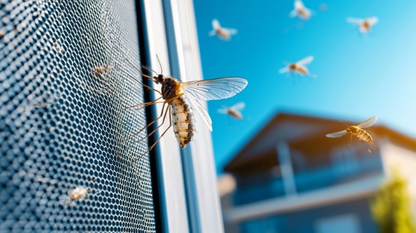 Insekten am geöffneten Fenster